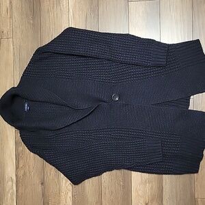 Lands' End Relaxed Fit Chunky Knit Cardigan For Indoor/Outdoor Use